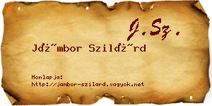 Jámbor Szilárd névjegykártya