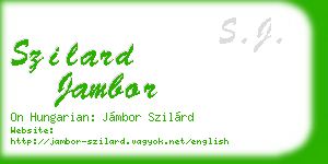 szilard jambor business card