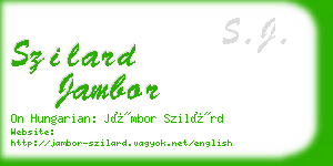 szilard jambor business card